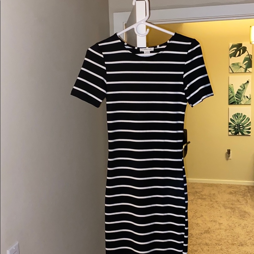 Black and white long dress